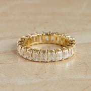 4.50CTW Emerald Cut Full Eternity Stacking Wedding Band Mapple Gems